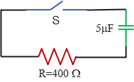 Dischargin a capacitor through a resistor in an RC circuit problem